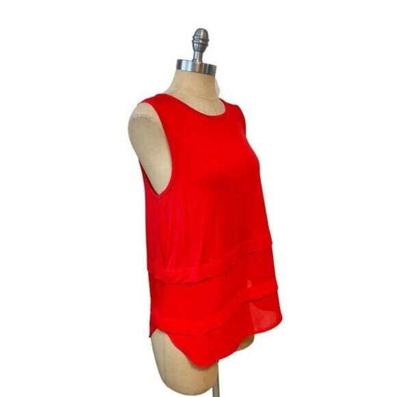 Michael Kors Coral Reef Sleeveless Tiered Layered Tank Top Blouse Medium NWT - Picture 3 of 6